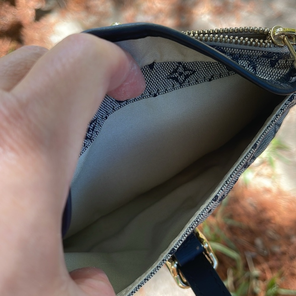 Authentic Vintage Louis Vuitton Monogram Mini Lin Anne Sophie Pouch/Clutch Navy - Picture 11 of 17